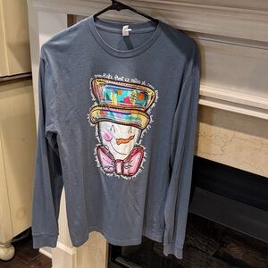 Gray Long Sleeve tee snowman Graphic. Size M. Never worn. Listing 9103